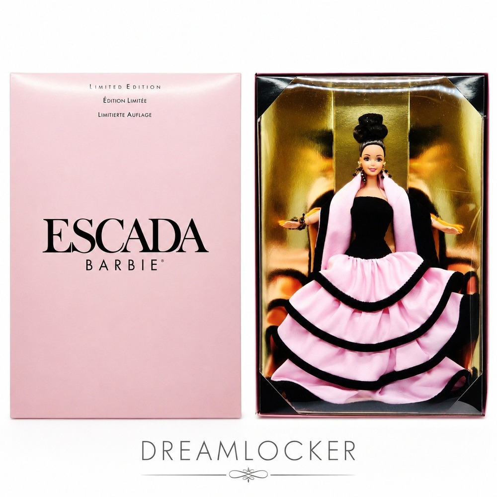 Escada Barbie Vintage Limited Edition 1996 Mattel Collector Doll Pink Black Gown